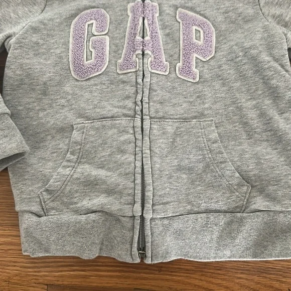 GAP Gray Zip-Up Hoodie with Logo - Picture 3 of 4